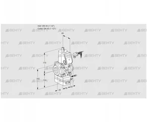 VAG240R/NWAE (88019288) Газовый клапан с регулятором соотношения Kromschroder