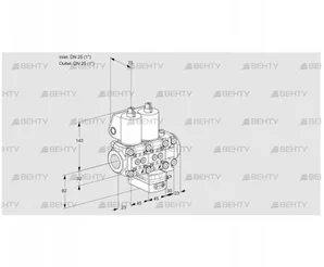 VCH1T25N/25N05NHAVQL/PPPP/PPPP (88106891) Клапан с регулятором расхода Kromschroder