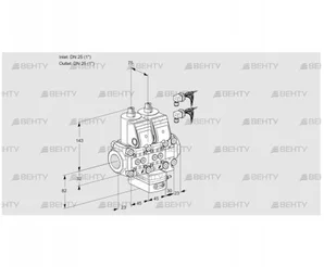 VCH1E25R/25R05NHEVWR6/PPPP/PPPP (88100519) Клапан с регулятором расхода Kromschroder