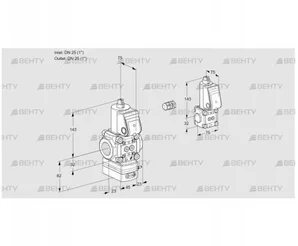 VAG1E25R/25R05GEWR/PP/BS (88103395) Газовый клапан с регулятором соотношения Kromschroder