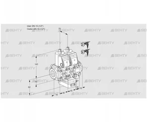 VCH1E15R/15R05NHEVWR5/PPPP/PPPP (88106907) Клапан с регулятором расхода Kromschroder