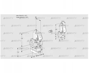 VAG2E40R/40R05GEWR/PP/BS (88103396) Газовый клапан с регулятором соотношения Kromschroder