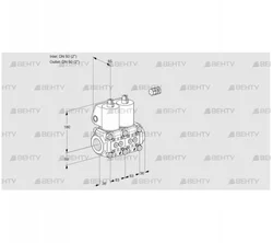 VCS3E50R/50R05NNWL/PPPP/PPPP (88100228) Сдвоенный газовый клапан Kromschroder