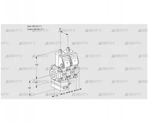 VCG1T25N/25N05GANQR/PPPP/PPPP (88104674) Клапан с регулятором соотношения Kromschroder