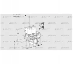 VCH1E25R/25R05NHEVWL6/PPPP/PPPP (88104442) Клапан с регулятором расхода Kromschroder