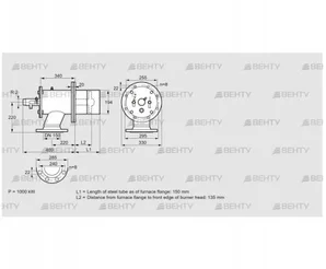 ZIO 200KB-150/135-(34)D (84277026) Газовая горелка Kromschroder