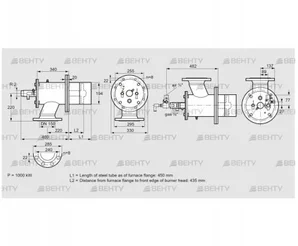 ZIO 200RBL-450/435-(25)D (84277107) Газовая горелка Kromschroder