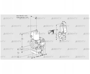 VAG2E40R/40R05GEVWL/ZS/PP (88107051) Газовый клапан с регулятором соотношения Kromschroder