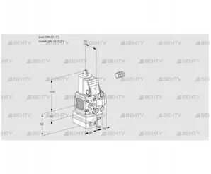 VAD1E25R/15R05FD-25VWR/PP/PP (88102022) Газовый клапан с регулятором давления Kromschroder