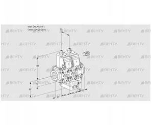 VCH1E20R/20R05NHEVWR/PPPP/PPPP (88103988) Клапан с регулятором расхода Kromschroder