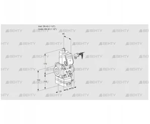 VAD240R/NW-100A (88002943) Газовый клапан с регулятором давления Kromschroder