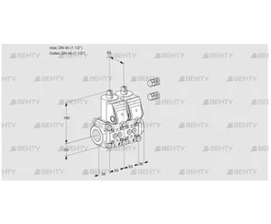 VCS3E40R/40R05NNKR3/PPPP/PPPP (88101118) Сдвоенный газовый клапан Kromschroder