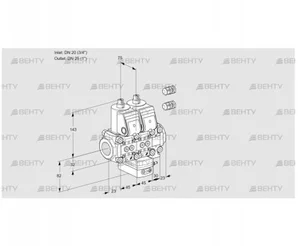 VCH1E20R/25R05NHEVWR3/PPPP/PPPP (88101434) Клапан с регулятором расхода Kromschroder