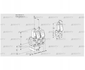 VCG1T25N/25N05GANQR/PPPP/PPZS (88104677) Клапан с регулятором соотношения Kromschroder