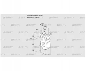 BVA40/32Z05F (88303444) Дроссельная заслонка Kromschroder