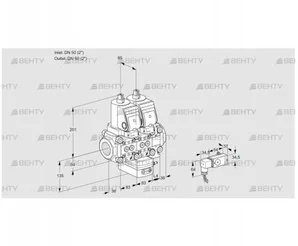 VCG3T50N/50N05NGNVQSR/2-PP/PPPP (88106514) Клапан с регулятором соотношения Kromschroder