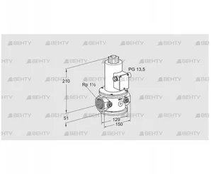 VG 40/33R10NT33 (85260110) Запорный газовый клапан Kromschroder