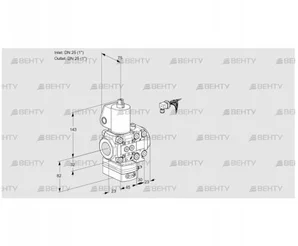 VAD1E25R/25R05D-100VWL/MM/MM (88101141) Газовый клапан с регулятором давления Kromschroder