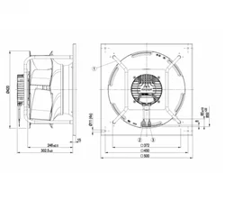 Центробежный вентилятор ebmpapst K3G400RJ7501